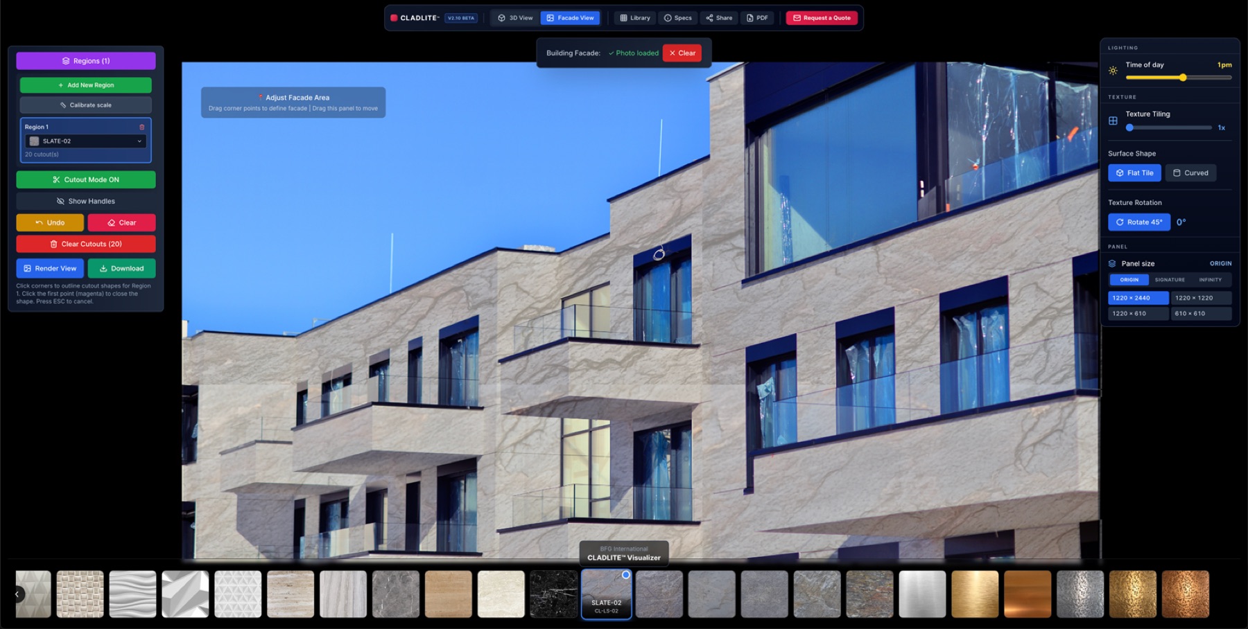 CLADLITE™ Visualizer — Facade View